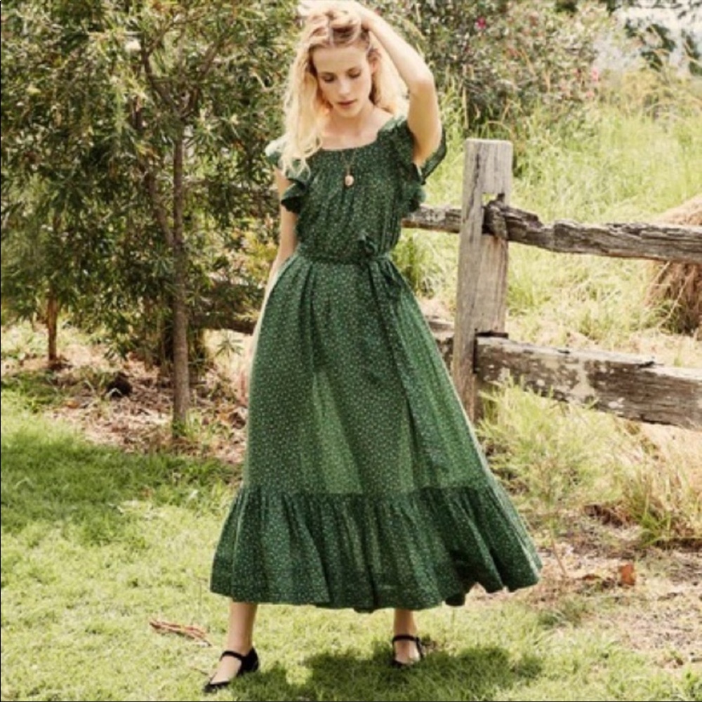 Doen sonnet dress green floral